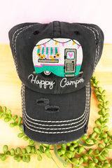 Happy Camper Distressed Cap