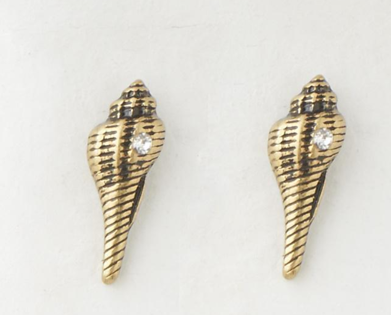 Antique Gold Shell Earrings
