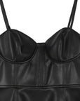 Lilou Vegan Leather Bustier Mini Dress