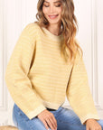 Lilou Herringbone Crew Neck Sweater - My Pampered Life Seattle