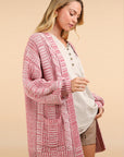 VERY J Cable Knit Open Front Cardigan