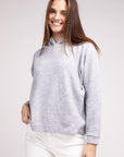 Zenana Hooded Brushed Melange Hacci Sweater