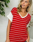 e Luna PLUS Big Striped Jersey Boxy Top