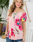 e Luna Floral Off Shoulder Top