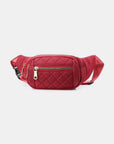 Zenana Quilted Multi Pocket Waist Belt Bag