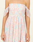 HYFVE Pastel Florals Smocked Midi Dress