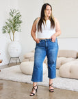 Judy Blue Full Size Braid Side Detail Wide Leg Jeans