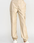 Relaxed Vegan Leather Cargo Pants