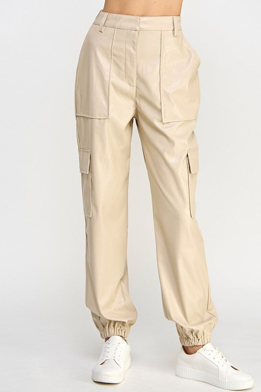 Sweet Generis Relaxed Vegan Leather Cargo Pants