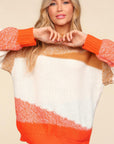 Haptics Color Block Long Sleeve Sweater