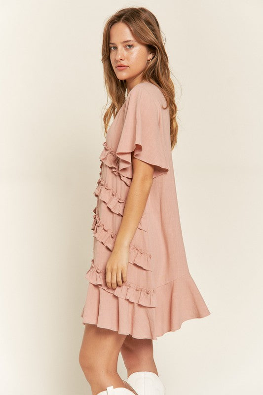 Jade By Jane Tiered Ruffle Mini Dress - PLUS