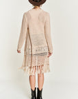 Plus Jade By Jane Fringe Knit Cardigan