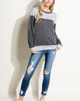 e Luna Distressed French Terry Sweatshirts