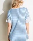 e Luna Striped Solid Mixed Boxy Top