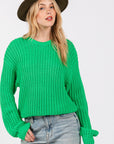 SAGE + FIG Round Neck Drop Shoulder Sweater