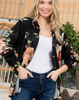 e Luna Cozy Floral Button Down Shacket