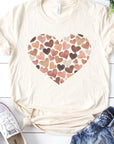 Watercolor Hearts Earthy Pink & Brown Graphic Tee