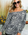 Cheetah One Shoulder Plus Top - Online Only