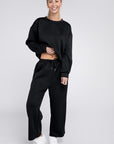 Textured Fabric Top and Pants Casual Set