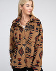 Sherpa Shacket with Aztec Pattern