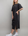 Vented Heavy Cotton Washed Dress