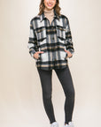 Love Tree Plaid Button Up Shacket