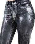 GJG Denim Metallic Bell Bottom Jean in Black- Inseam 30