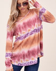 e Luna Cozy Tie Dye Print One Shoulder Top