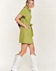 Jade by Jane Belted Cotton Short Dress