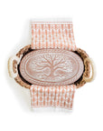 Bread Warmer & Basket Gift Set with Tea Towel - Tree of Life Oval