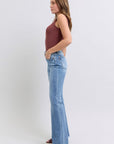 Judy Blue Full Size Raw Hem High Rise Bootcut Jeans