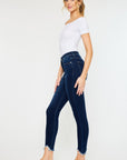 Kancan Full Size High Rise Frayed Ankle Skinny Jeans