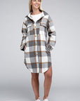 Plaid Flap Pocket Drop Shoulder Shirt