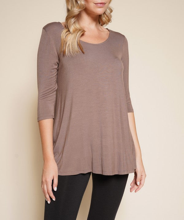 Fabina Bamboo Elbow Tunic Tee