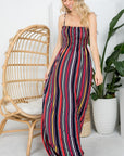 e Luna PLUS Striped Smocked Maxi Dress