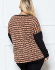 Jade by Jane Striped Animal Print Long Sleeve PLUS