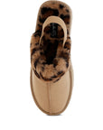 Kutchu Leopard Faux Fur Platform Classic Slingback