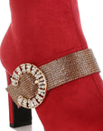 Asagao Diamante & Rhinestones Strap Boots