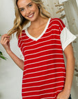 e Luna PLUS Big Striped Jersey Boxy Top