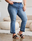 Judy Blue Full Size Release Hem Cropped Bootcut Jeans