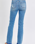 Judy Blue Full Size Mid Rise Destroyed Hem Distressed Jeans