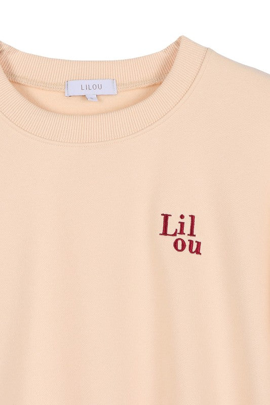 Lilou Cream Sweatshirt w Embroidery