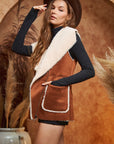 Jade By Jane Faux Suede Winter Vest