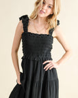 And The Why Smocked Ruffled Tiered Dress