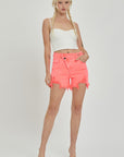 RISEN Raw Hem Asymmetrical Waist Denim Shorts