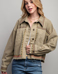 Embroidered Wash Cotton Jacket