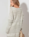 Thinkable Mixed-Stitch Front Tie Sweater Dress