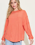 Basic Bae Full Size Ribbed Round Neck Long Sleeve T-Shirt