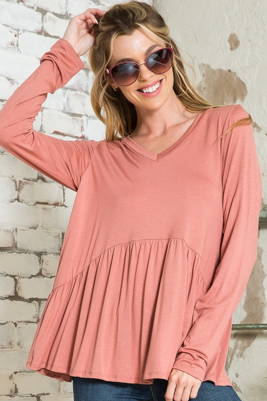 e Luna PLUS Solid Babydoll Top