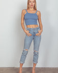 VERY J Cable Knit Seamless Cropped Cami